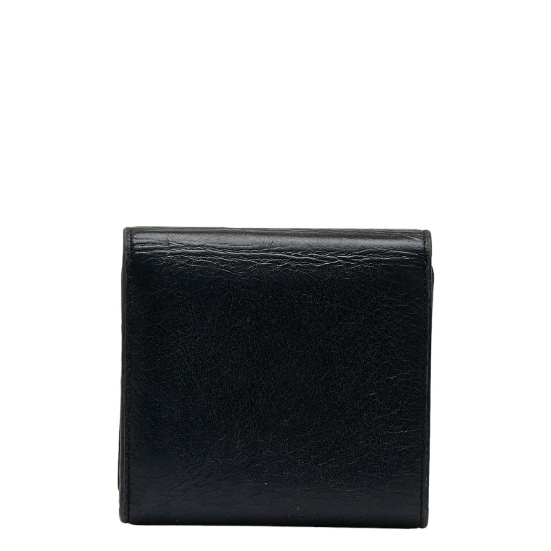 Balenciaga Leather Paper Wallet Black