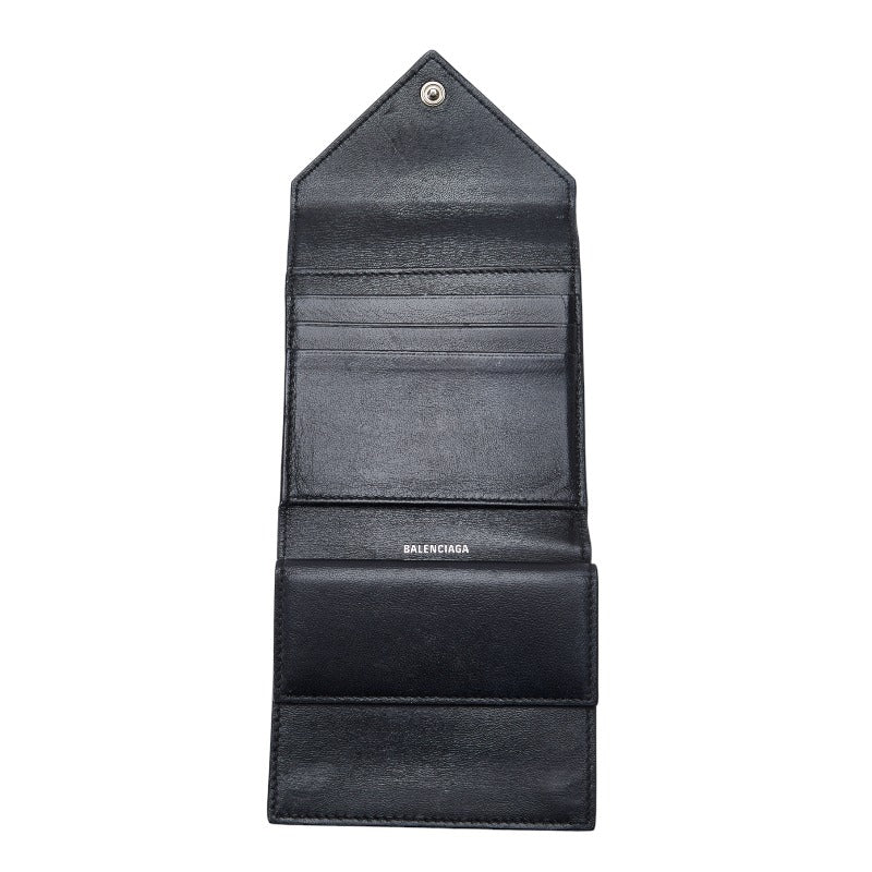 Balenciaga Leather Paper Wallet Black