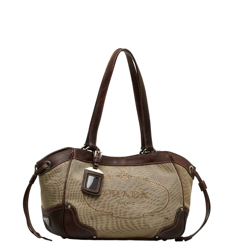 Prada Canapa Logo Shoulder Bag  Canvas Shoulder Bag BR3419 in Fair condition