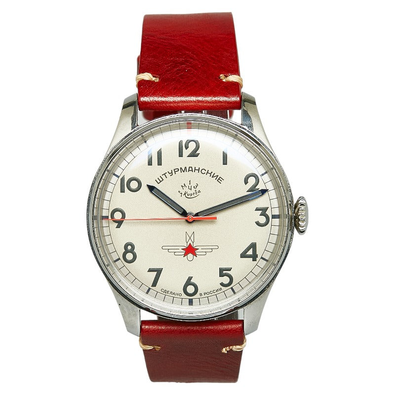 Sturmanskie Gagarin Anniversary Model Men's Hand-Wound Stainless Steel Watch, White Dial