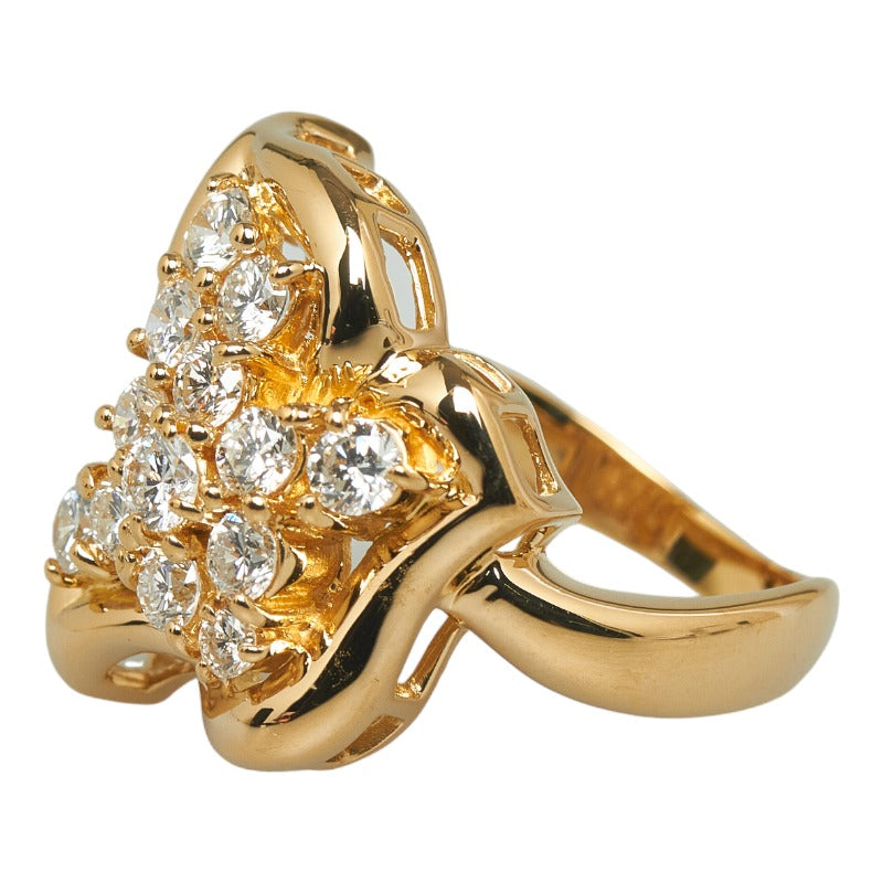 Ladies' K18YG Yellow Gold Ring with 1.01ct Diamond, Size 11.5 (Pre-Owned)