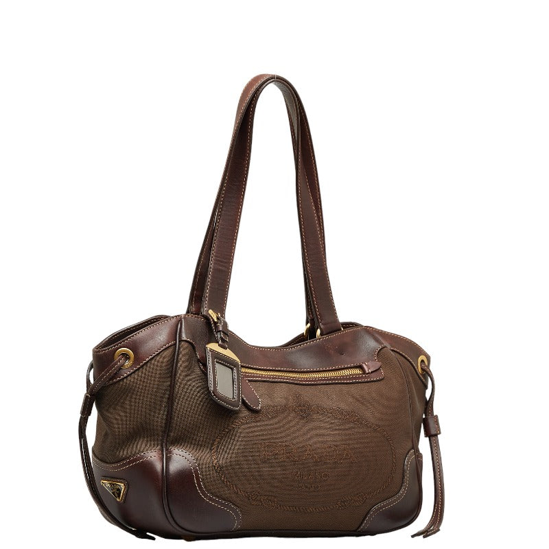 Canapa & Leather Logo Shoulder Bag