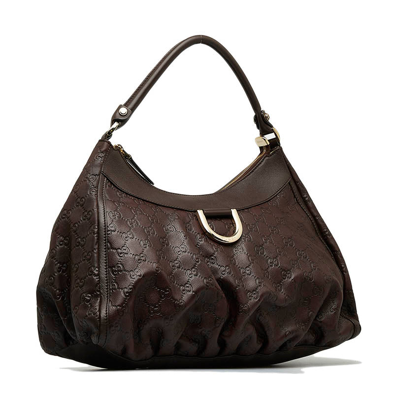 Gucci GG Signature D-Ring Shoulder Bag Leather Shoulder Bag 189833 in Good condition