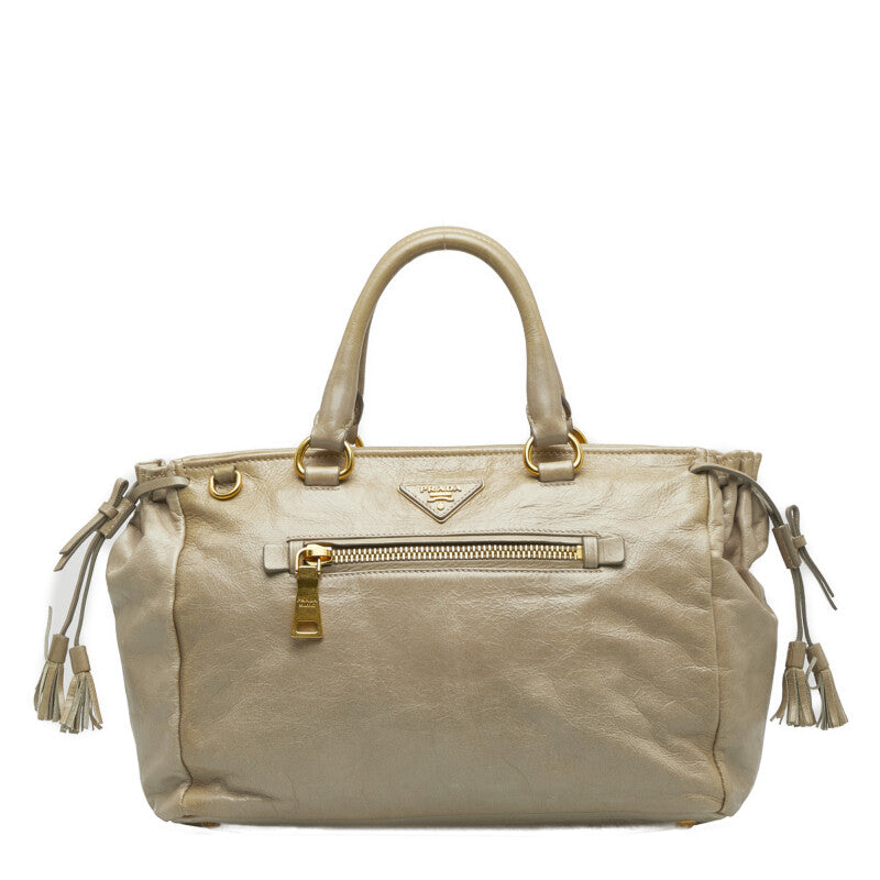 Prada Vitello Lux Satchel Leather Handbag in Good condition