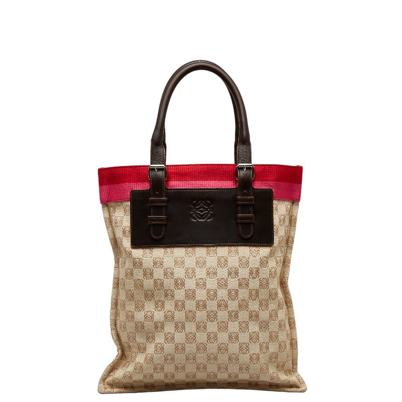 Loewe Anagram Canvas Leather Tote Bag