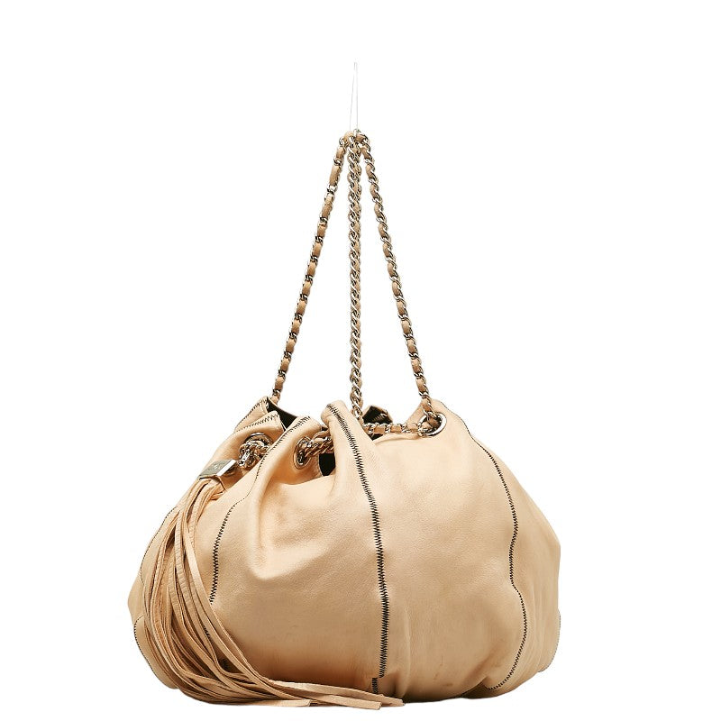 Leather Drawstring Shoulder Bag