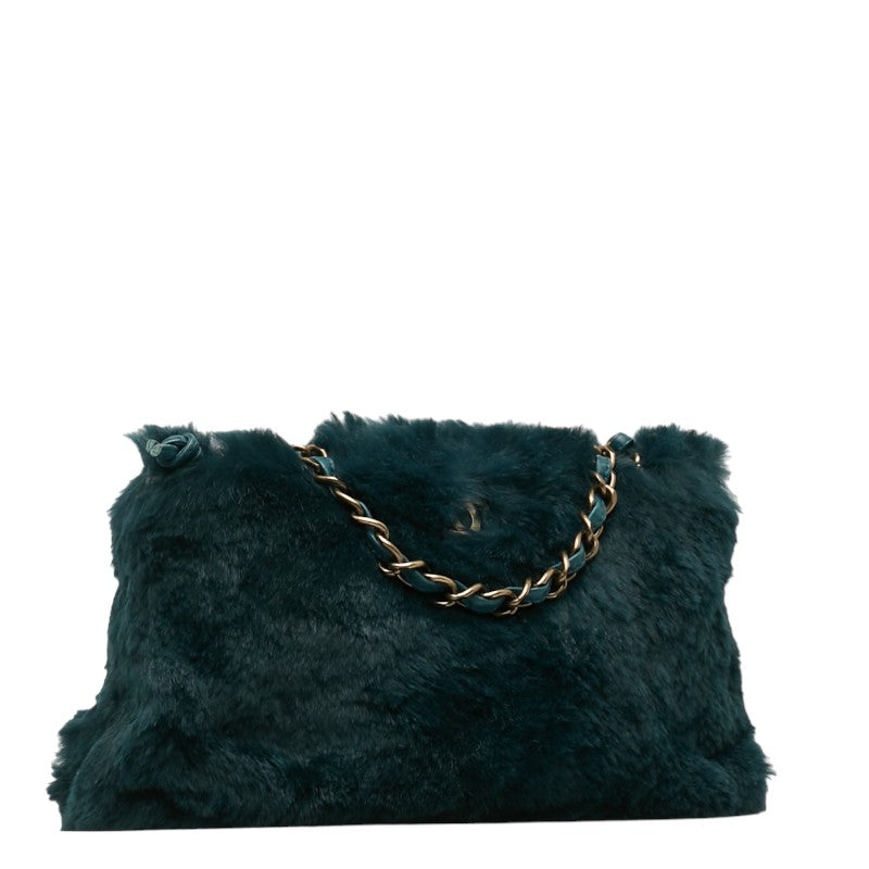 Chanel CC Fur Chain Shoulder Bag Leather Shoulder Bag in Good condition