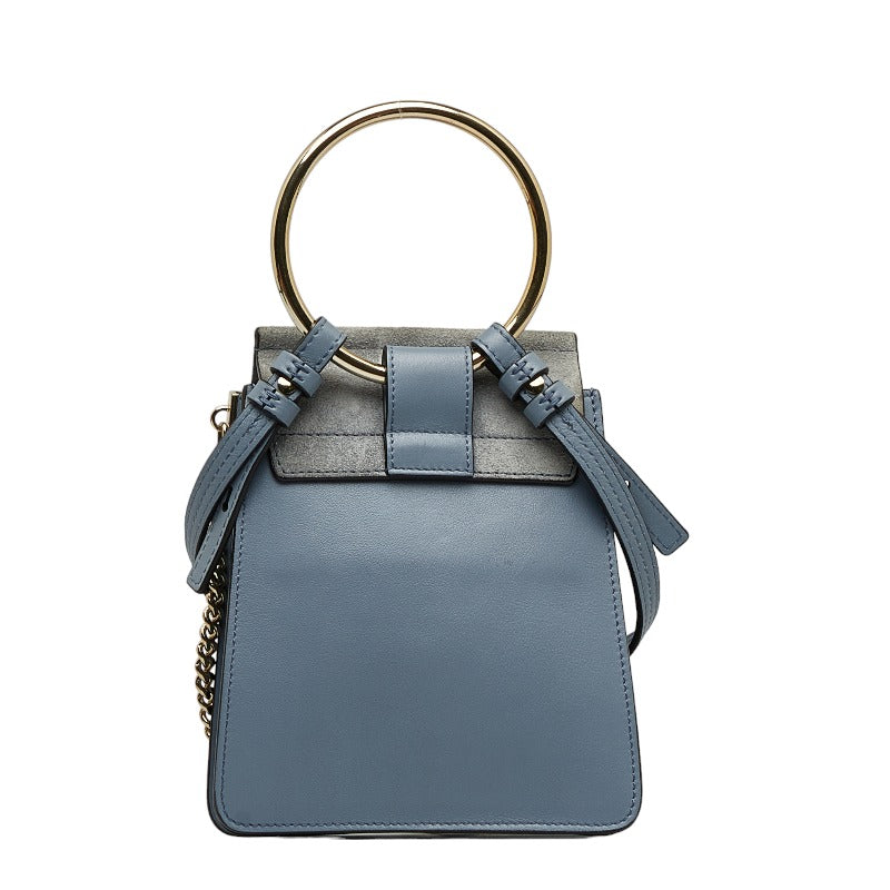 Chloe Faye Small Bracelet Bag Leather Suede Light Blue