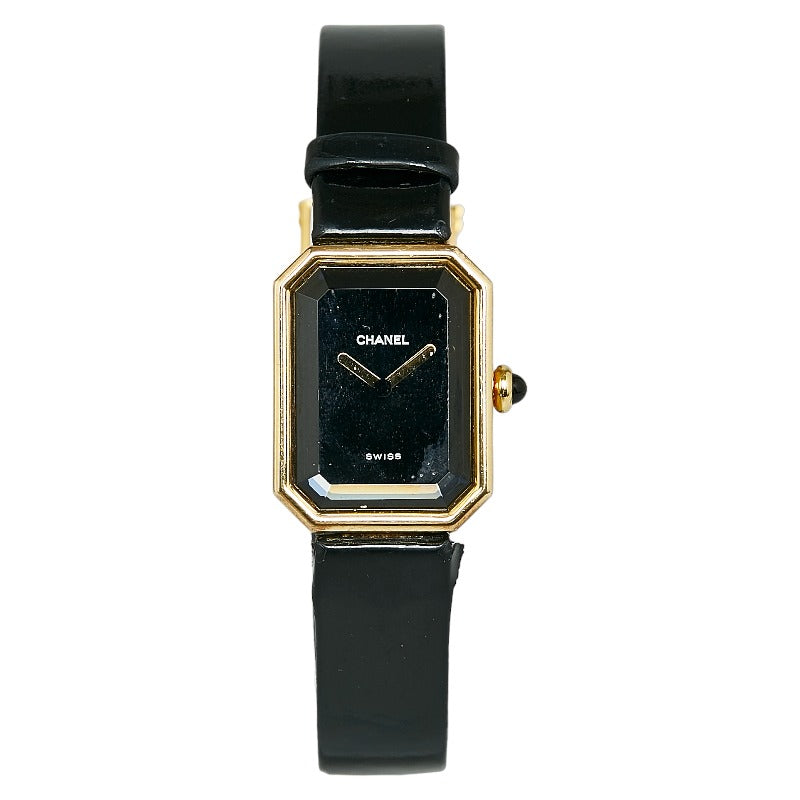 Chanel Premiere M Ladies' Quartz Watch with Black Gold Stainless Steel Leather Band, Pre-owned