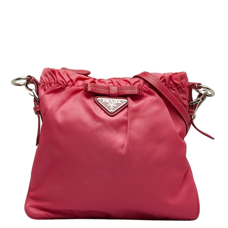 Prada Nylon Shoulder Bag Pink in Very Good Condition