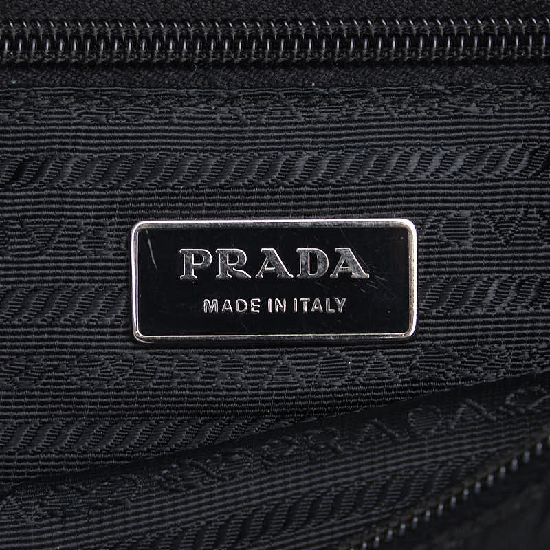 Prada Nylon Leather Triangle Logo Shoulder Bag