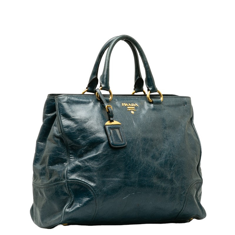 Prada Vitello Shine Tote Leather Handbag BN2325 in Good condition