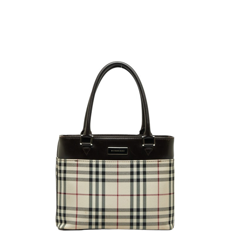 Burberry Nova Check Canvas Leather Handbag