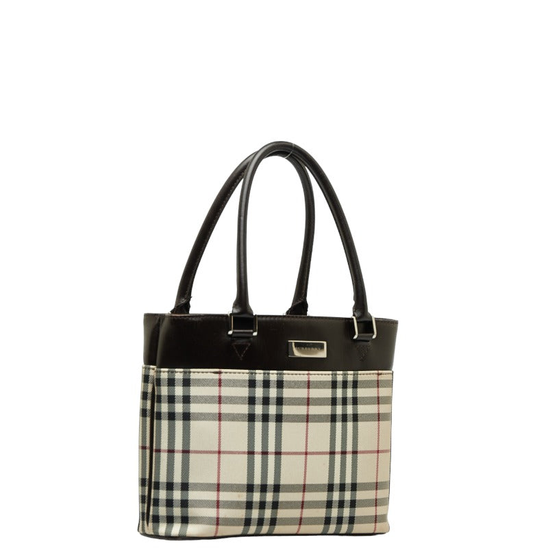 Burberry Nova Check Canvas Leather Handbag in Very Good Condition