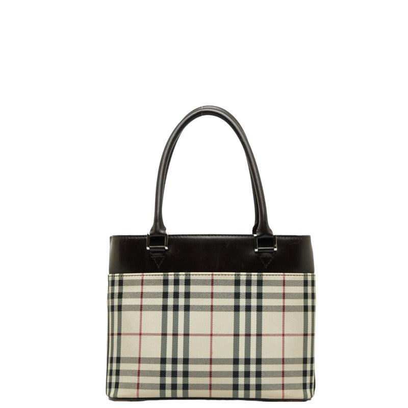 Burberry Nova Check Canvas Leather Handbag in Very Good Condition