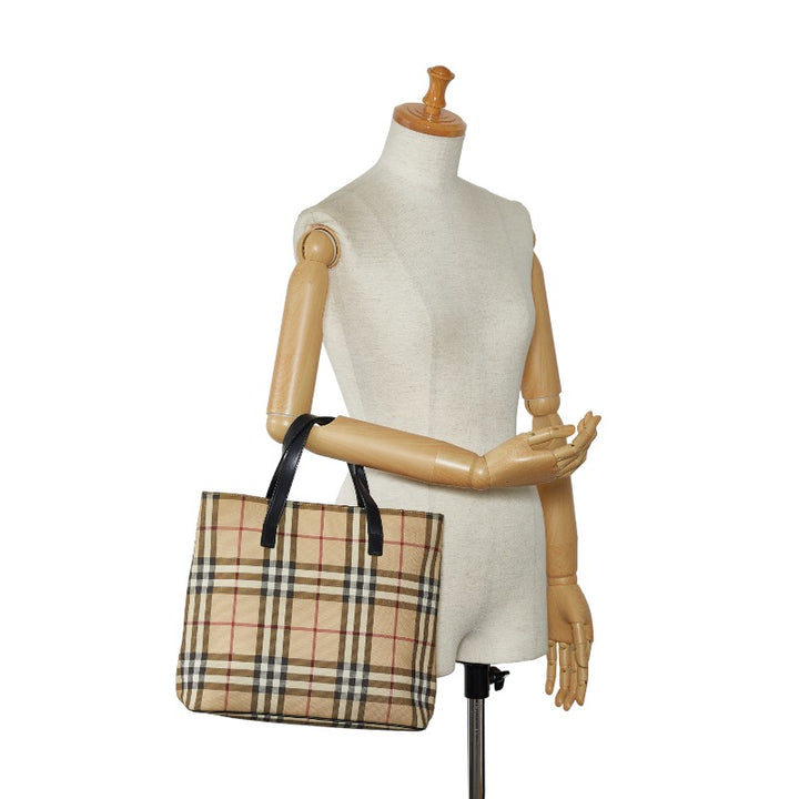 Burberry Nova Check PVC Leather Handbag in Very Good Condition