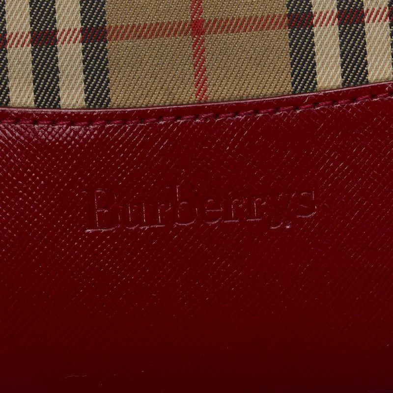 Burberry Nova Check Shadow Horse Canvas Leather Tote Bag in Very Good Condition