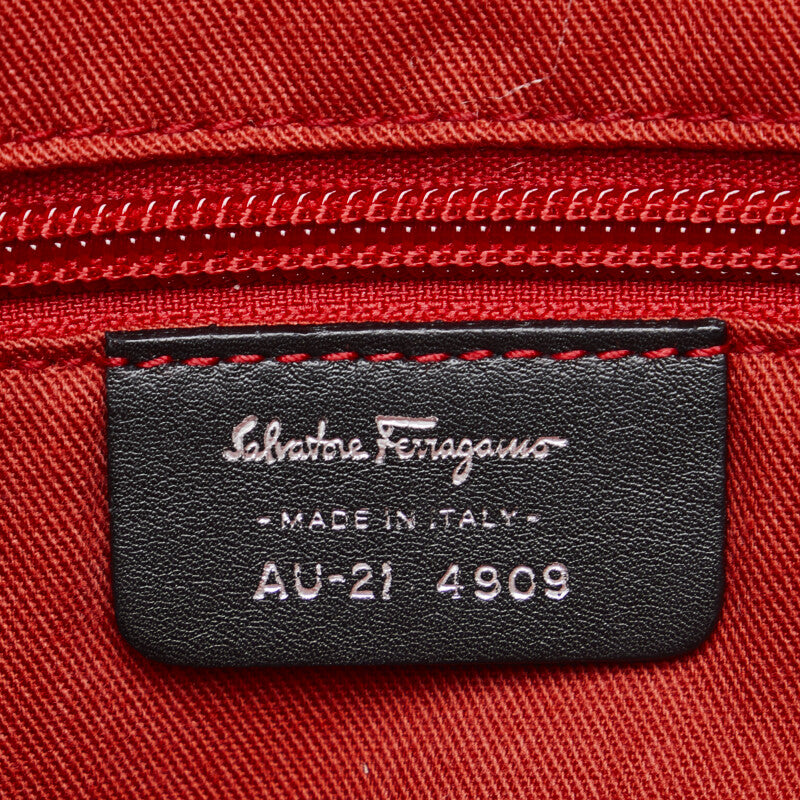 Salvatore Ferragamo Gancini Canvas Leather Tote Bag