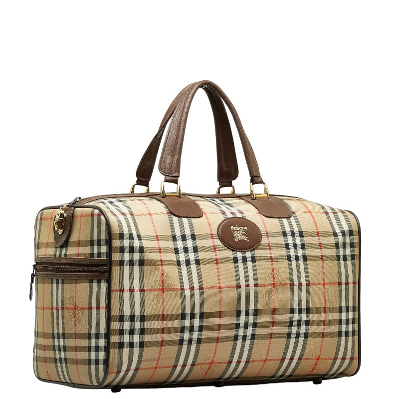 Burberry Nova Check Shadow Horse Canvas Leather Handbag