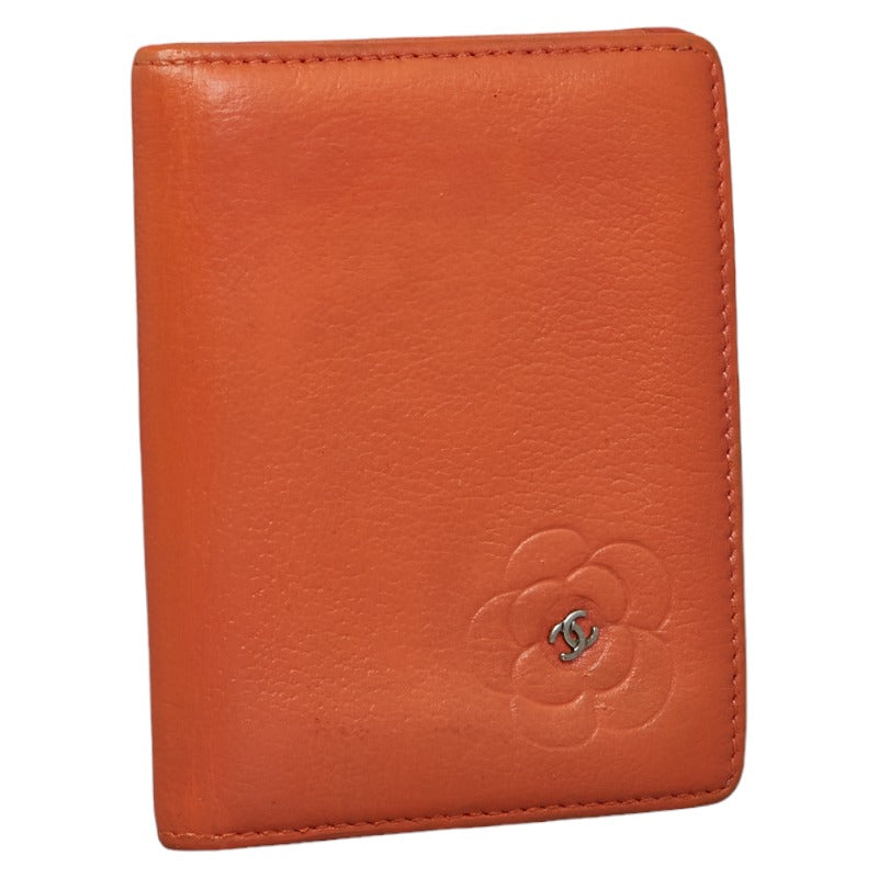Camellia Embossed Leather Card Case