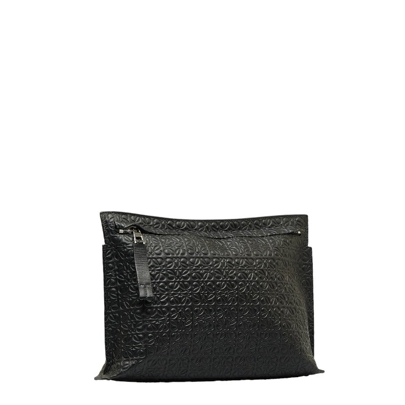 Anagram Embossed Leather T Pouch Clutch