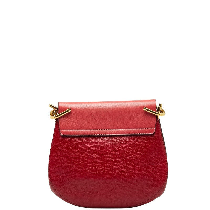 Chloe Drew Leather Chain Shoulder Bag Red