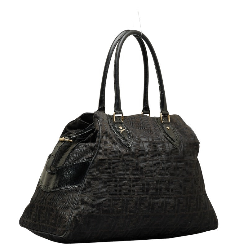 Fendi Zucca Canvas Leather Tote Bag 8BN158