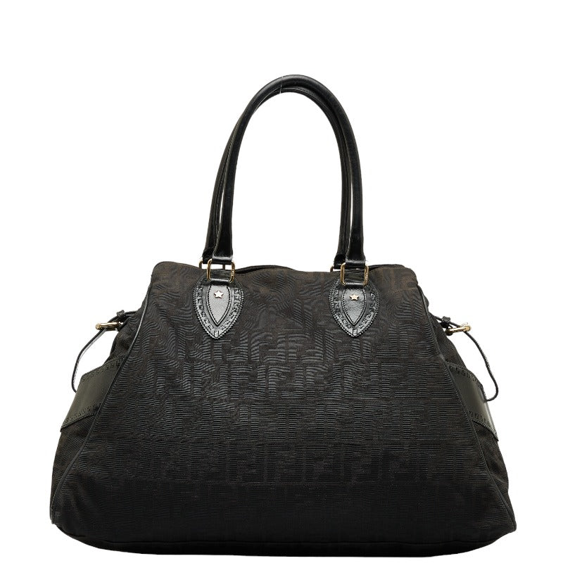 Fendi Zucca Canvas Leather Tote Bag 8BN158