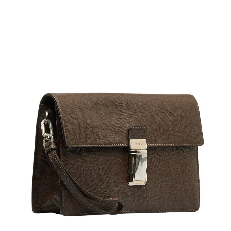 Saffiano Leather Clutch Bag