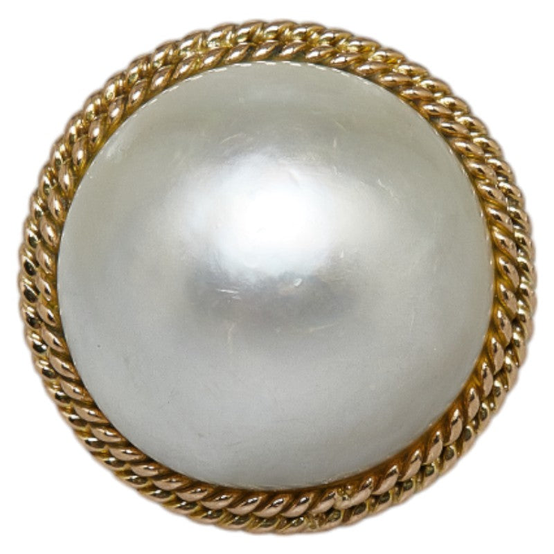 Ladies Ring in 14K Yellow Gold, Features 18.2mm Mabe Pearl - Size 11