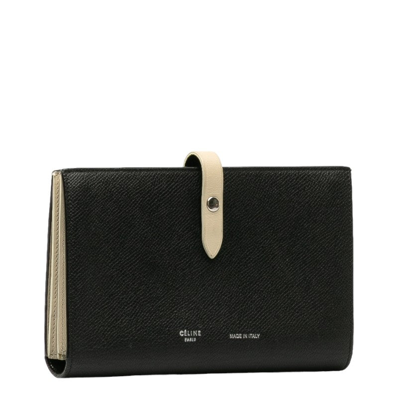 Celine Leather Large Strap Wallet  Leather Long Wallet in Good condition