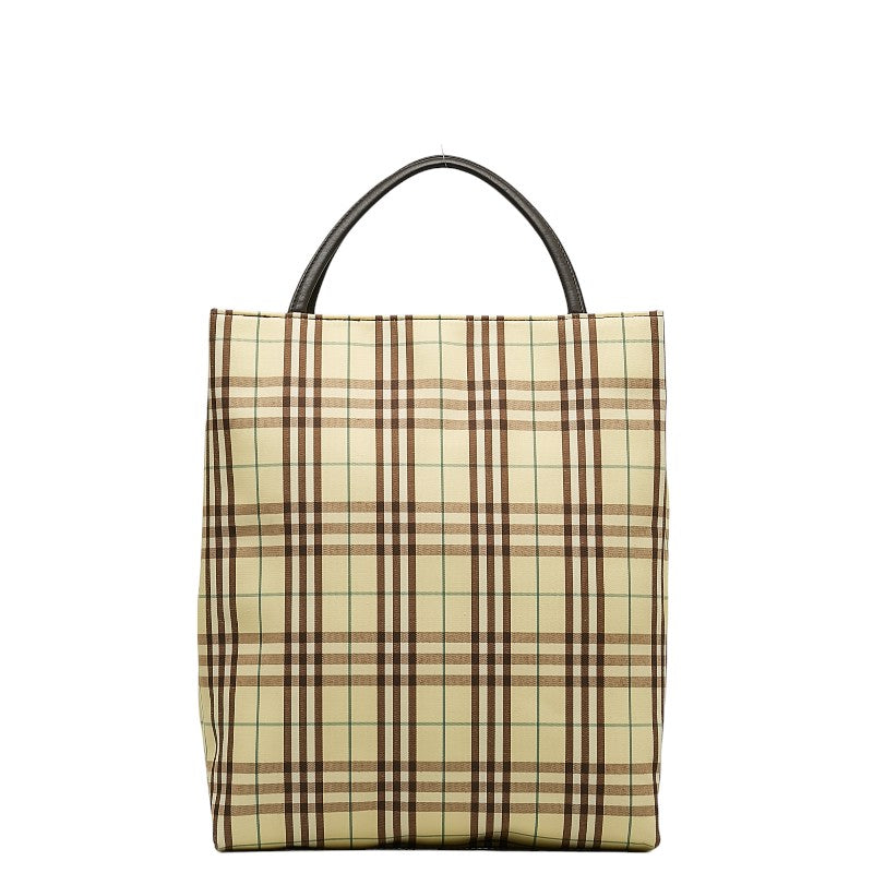 Burberry Canvas Leather Check Tote Bag in Very Good Condition