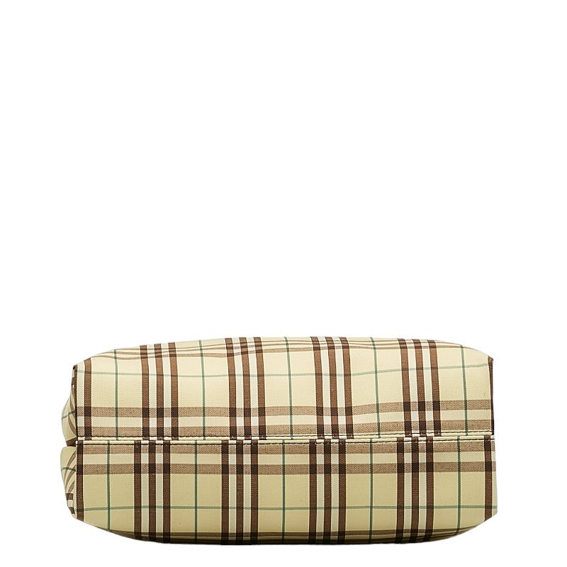 Burberry Check Canvas Leather Tote Bag