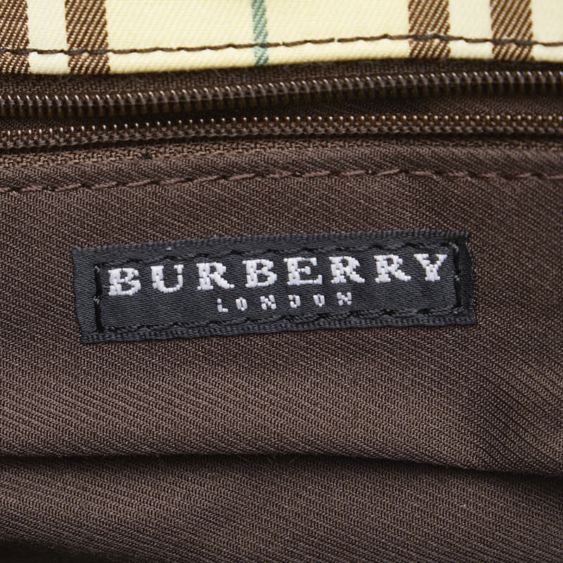 Burberry Canvas Leather Check Tote Bag in Very Good Condition