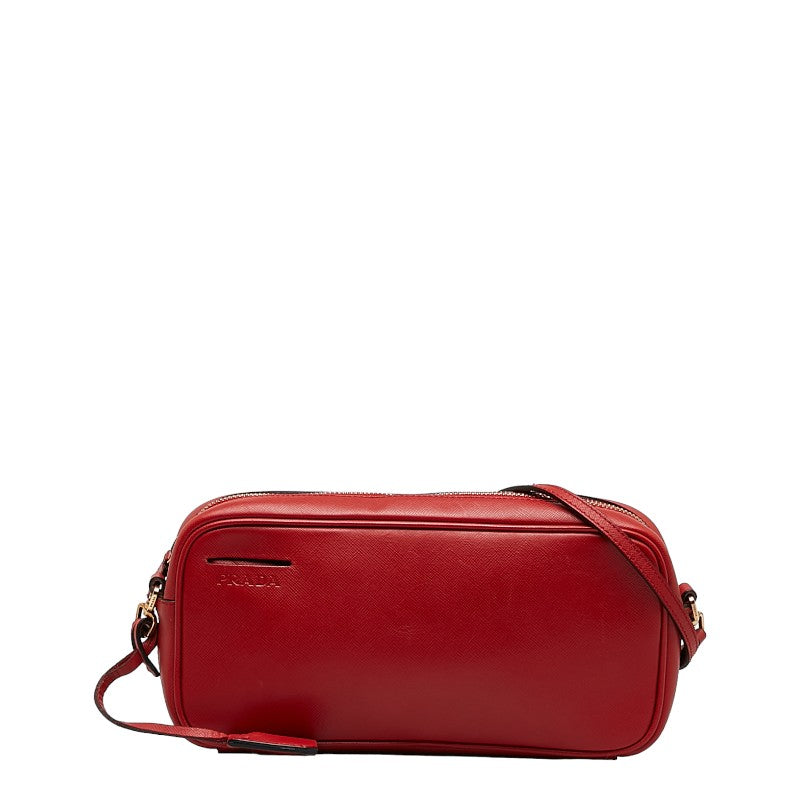 Prada Saffiano Leather Shoulder Bag Red