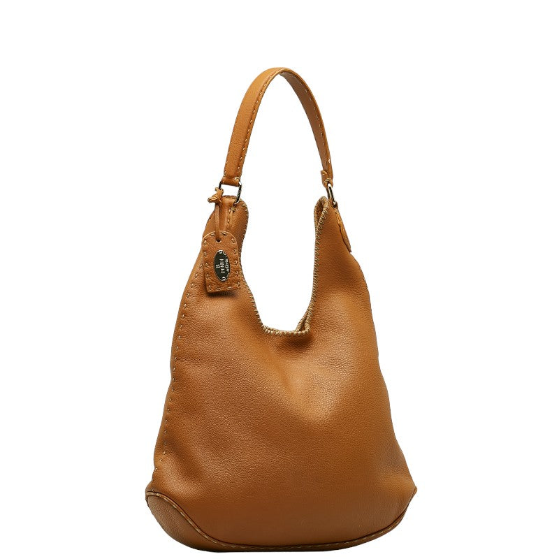 Fendi Leather Selleria Hobo Bag Leather Shoulder Bag 8BR241 in Fair condition
