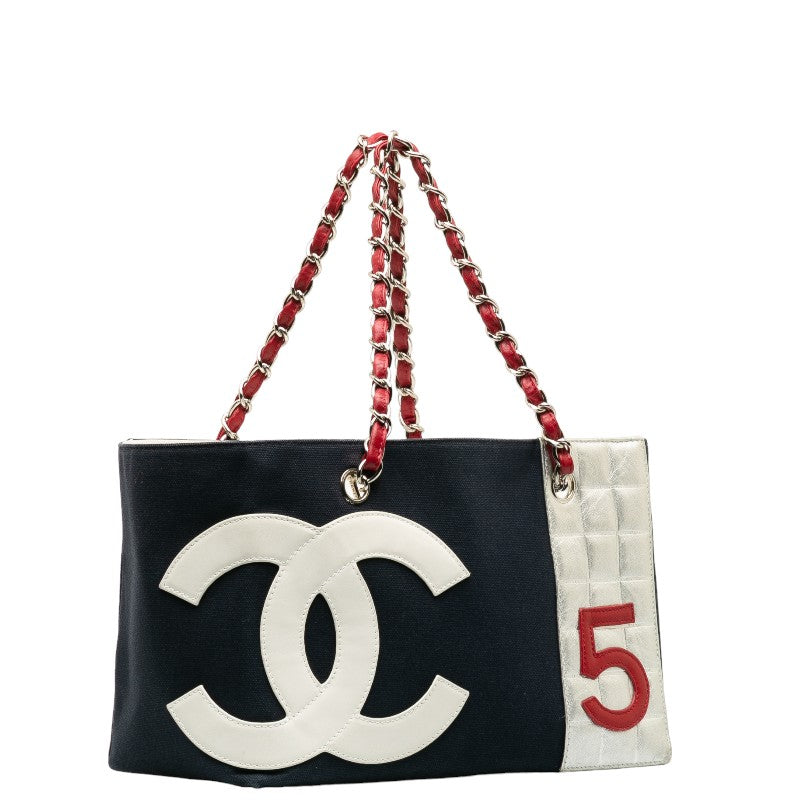Chanel N°5 Foil Quilted Shopping Tote Canvas Tote Bag in Good condition