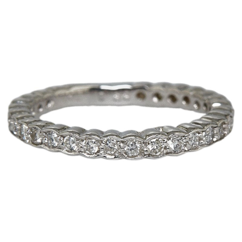 K18WG White Gold Ring with 0.33ct Diamond Eternity Ring for Women, size 10.5 - Pre-loved
