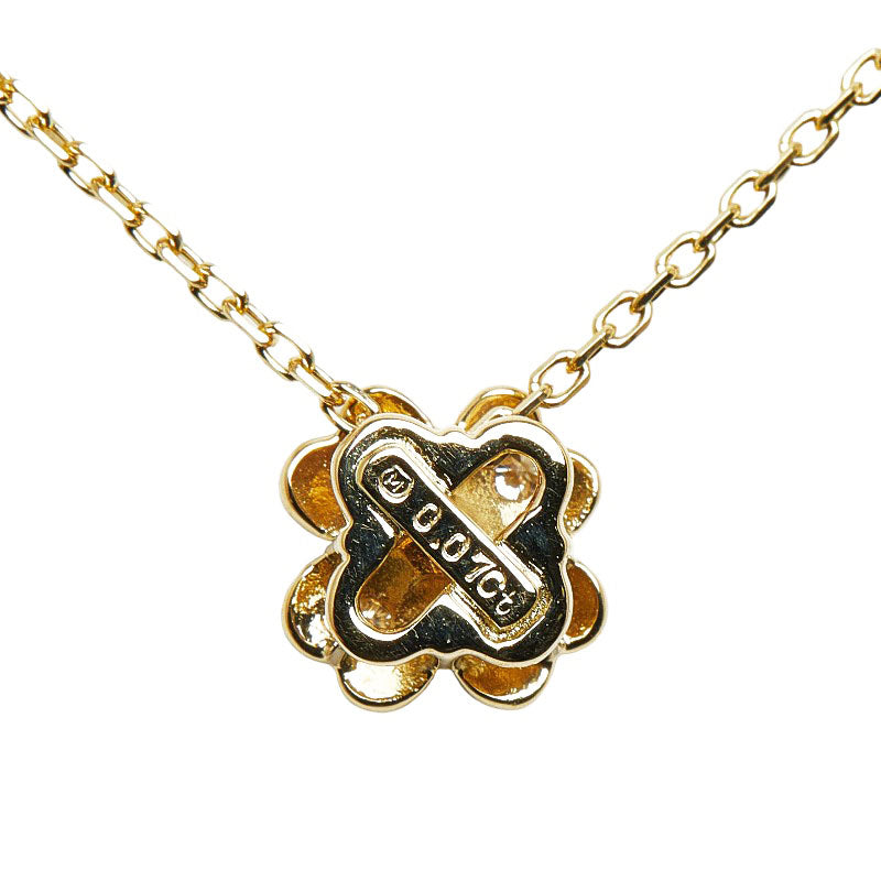 18k Gold Diamond Clover Pendant Necklace