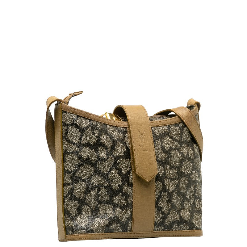 Yves Saint Laurent Giraffe Print Shoulder Bag Canvas Shoulder Bag in Fair condition
