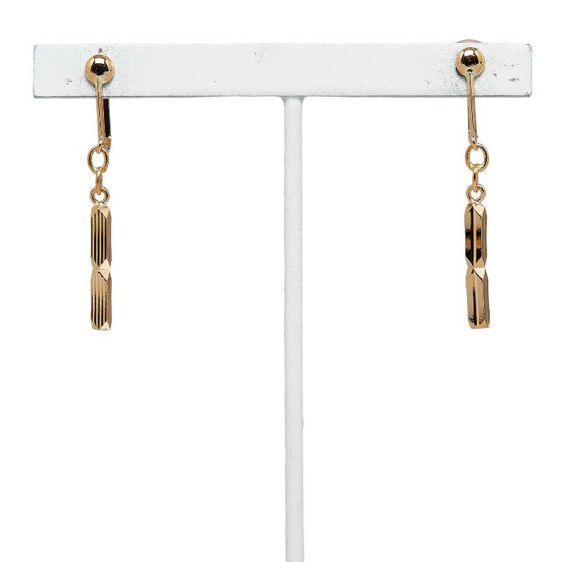 [LuxUness] 18k Gold Stick Drop Earrings Metal Earrings in Excellent condition