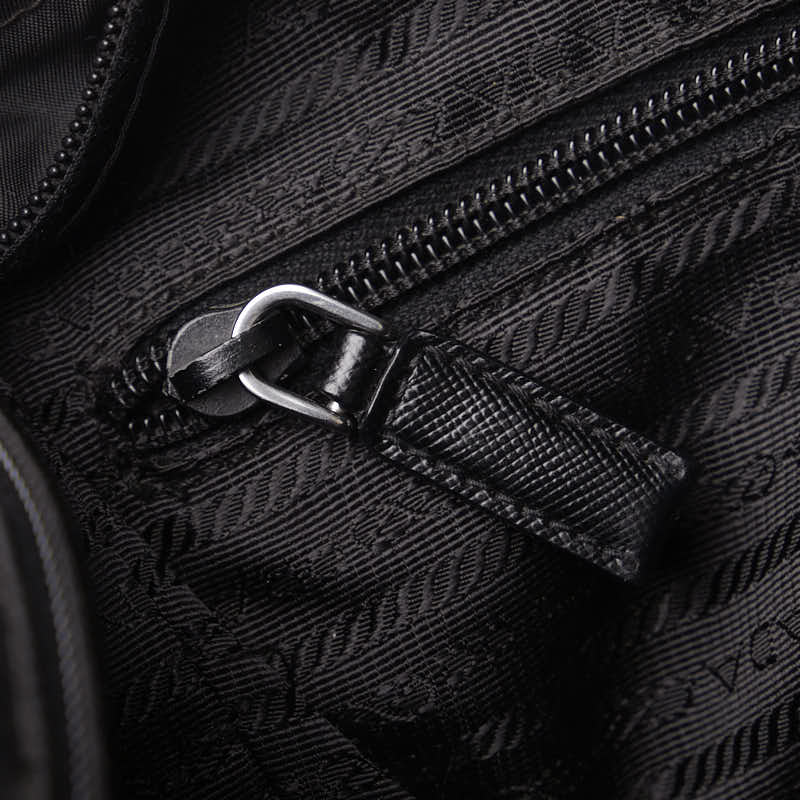 Prada Nylon Triangle Logo Shoulder Bag Black