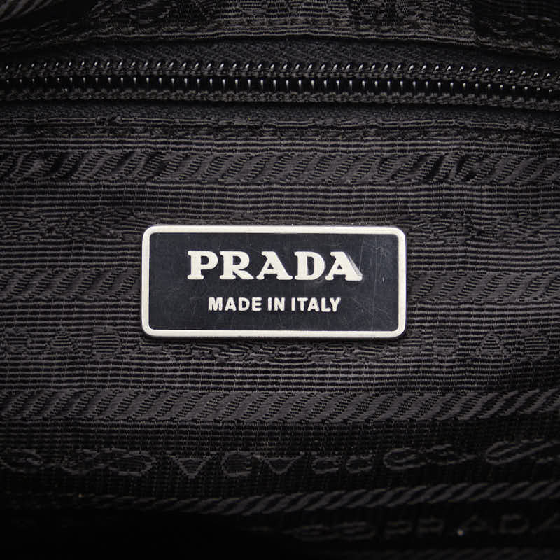 Prada Nylon Triangle Logo Plate Shoulder Bag in Good Condition