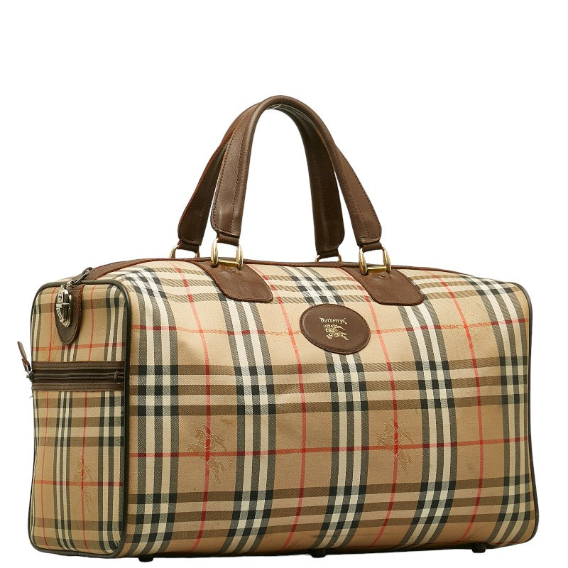 Burberry Haymarket Check Canvas Boston Bag Canvas Travel Bag in Good condition