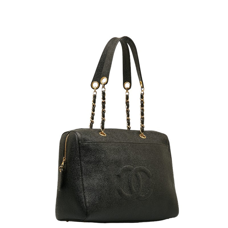 Chanel Caviar Skin Coco Mark Chain Tote Bag