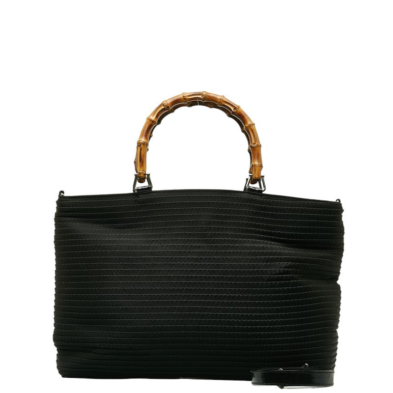 Gucci Nylon Bamboo Top Handle Bag  Canvas Handbag 002 2058 in Good condition
