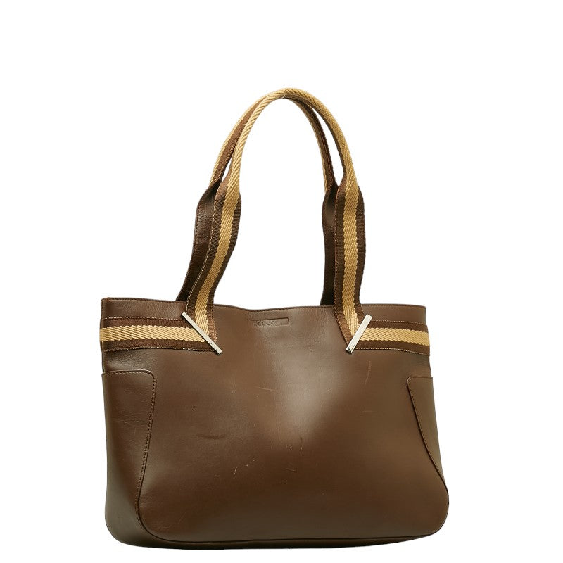 Leather Web Handbag  73983