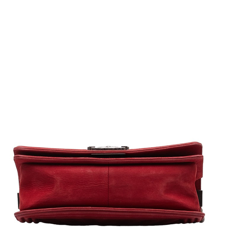 Chanel Suede Boy Chain Shoulder Bag Red