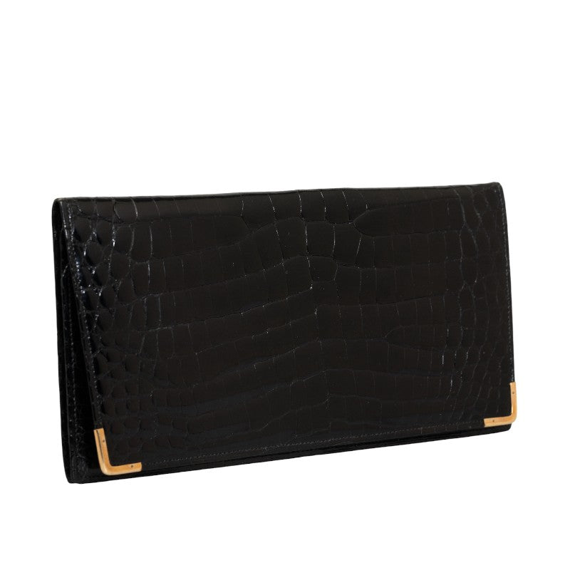 Embossed Leather Bifold Long Wallet
