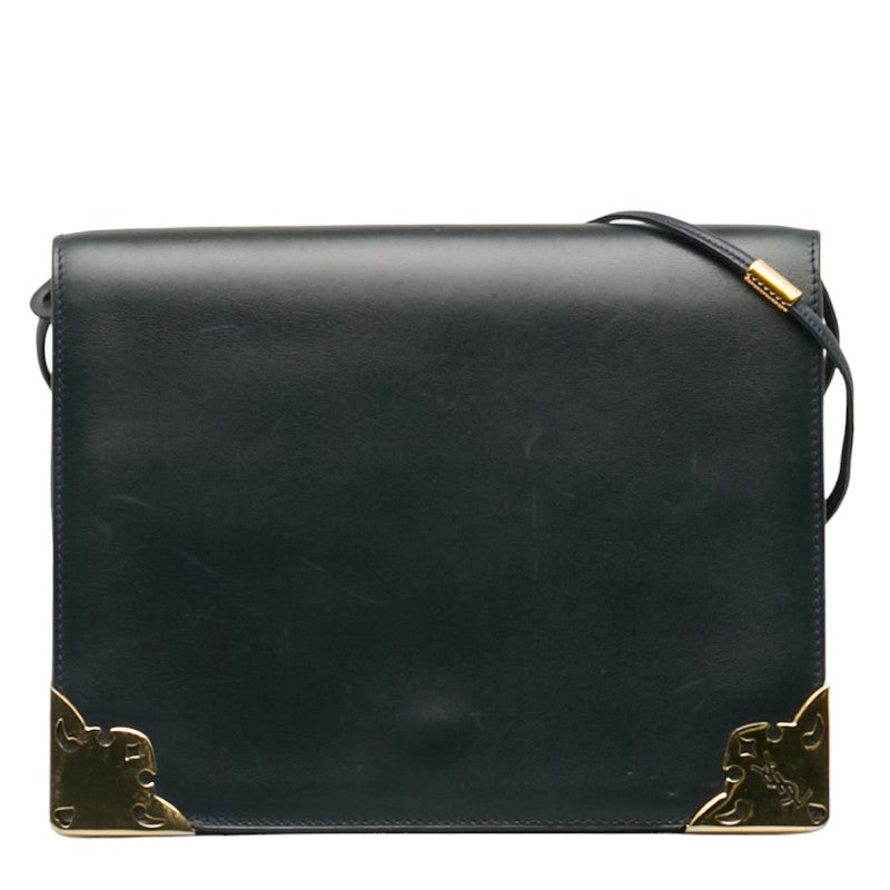 Yves Saint Laurent Leather Shoulder Bag Navy